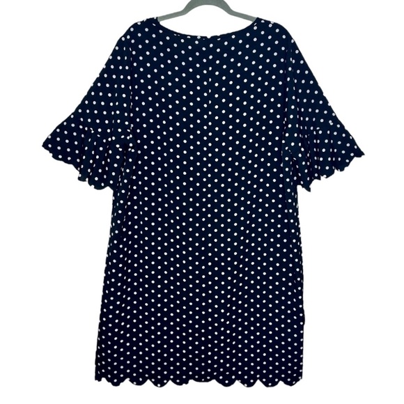 NWT Emery Rose SHEIN Polka Dot Black & White Scallop Trim Tunic Dress Size 2XL - Picture 3 of 10